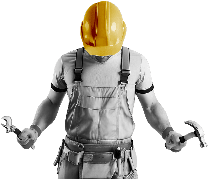 Construction worker with tools